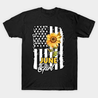 Flag Sunflower June Girl T-Shirt